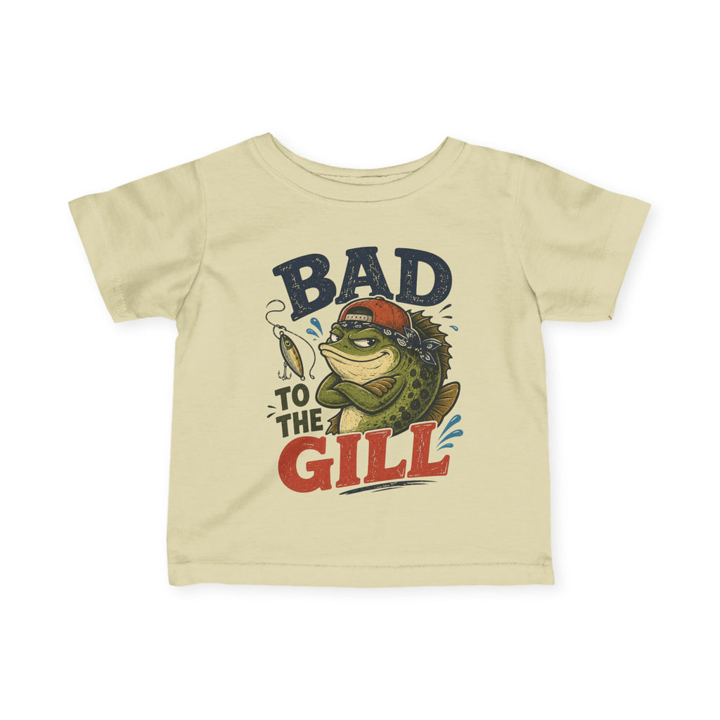 Bad To The Gill Infant fishing T-shirt in Natural
