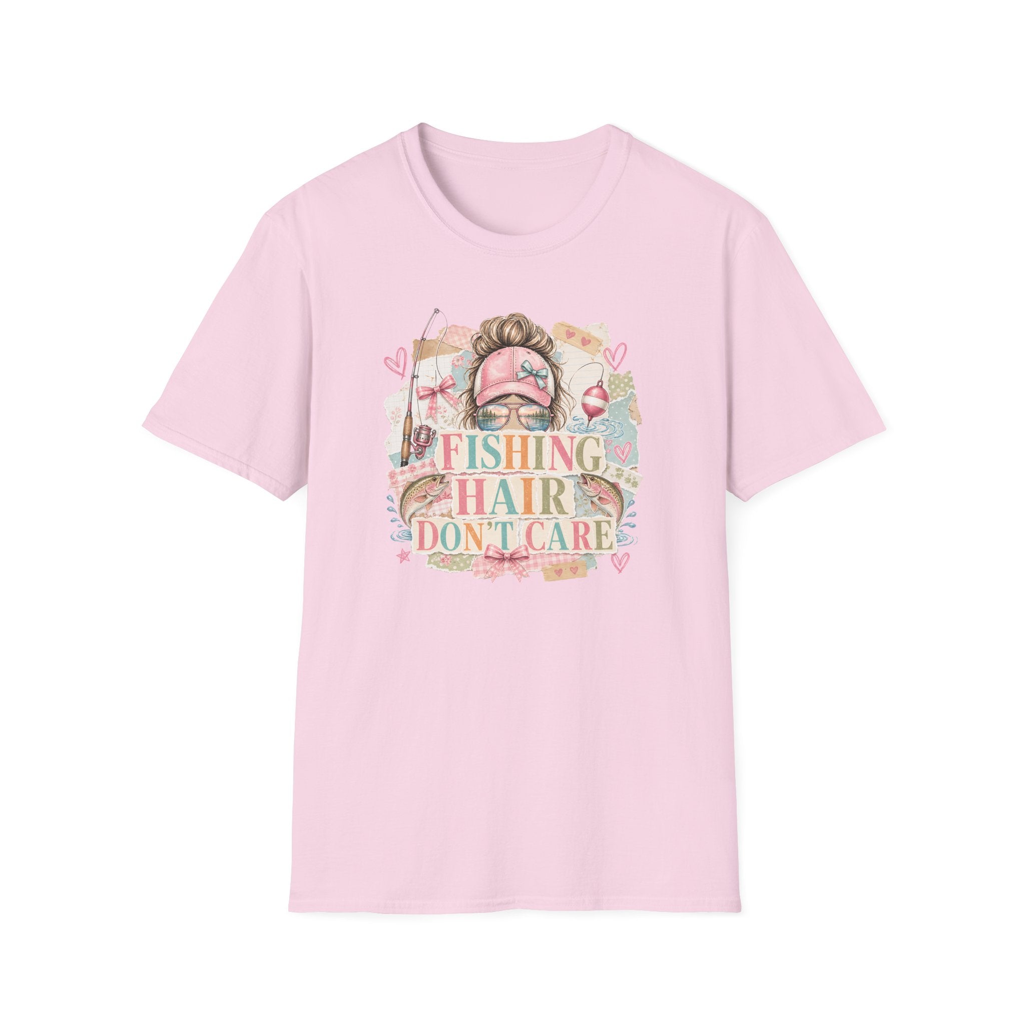 Fishing Hair Don't Care Scrapbook T-Shirt