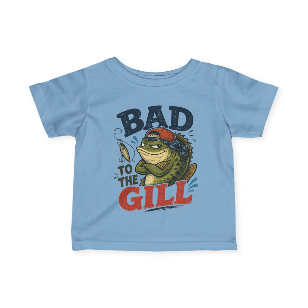 Bad To The Gill Infant fishing T-shirt in Light Blue