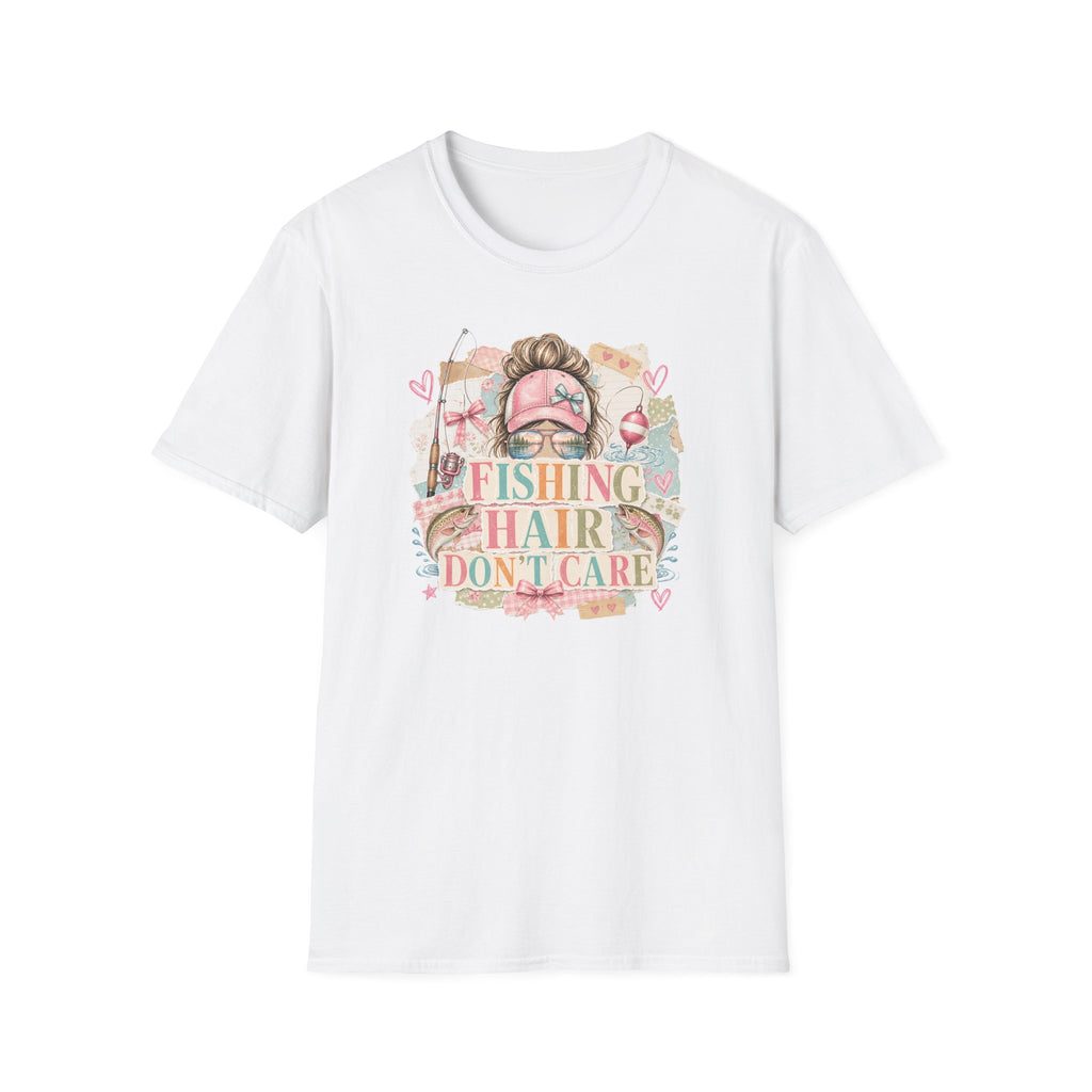 Fishing Hair Don't Care Scrapbook T-Shirt