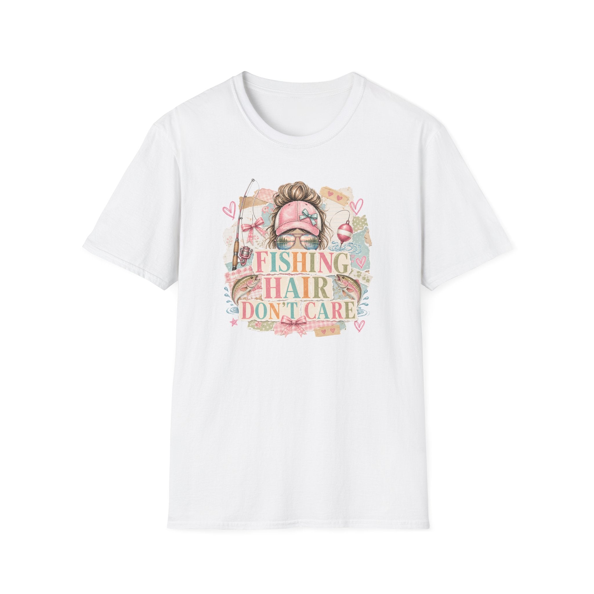 Fishing Hair Don't Care Scrapbook T-Shirt
