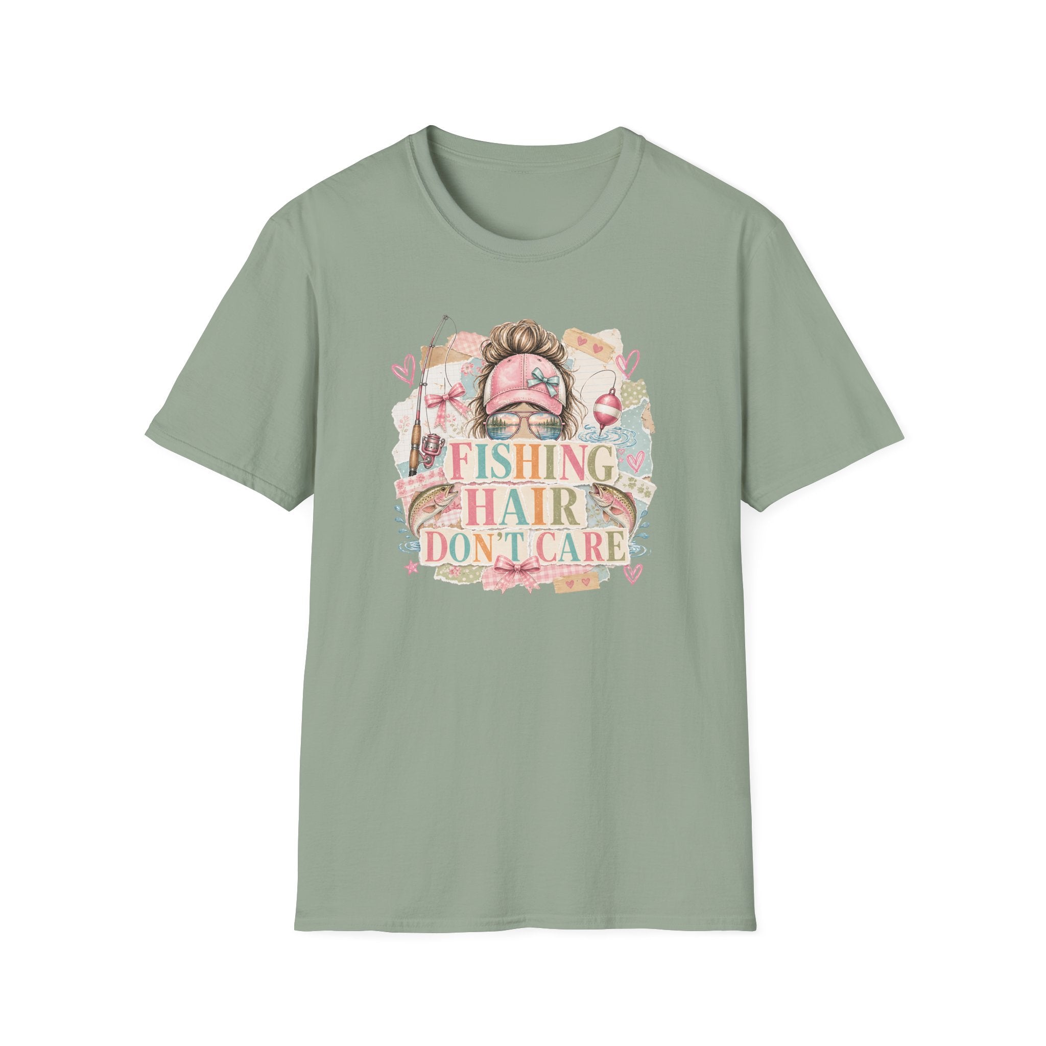 Fishing Hair Don't Care Scrapbook T-Shirt