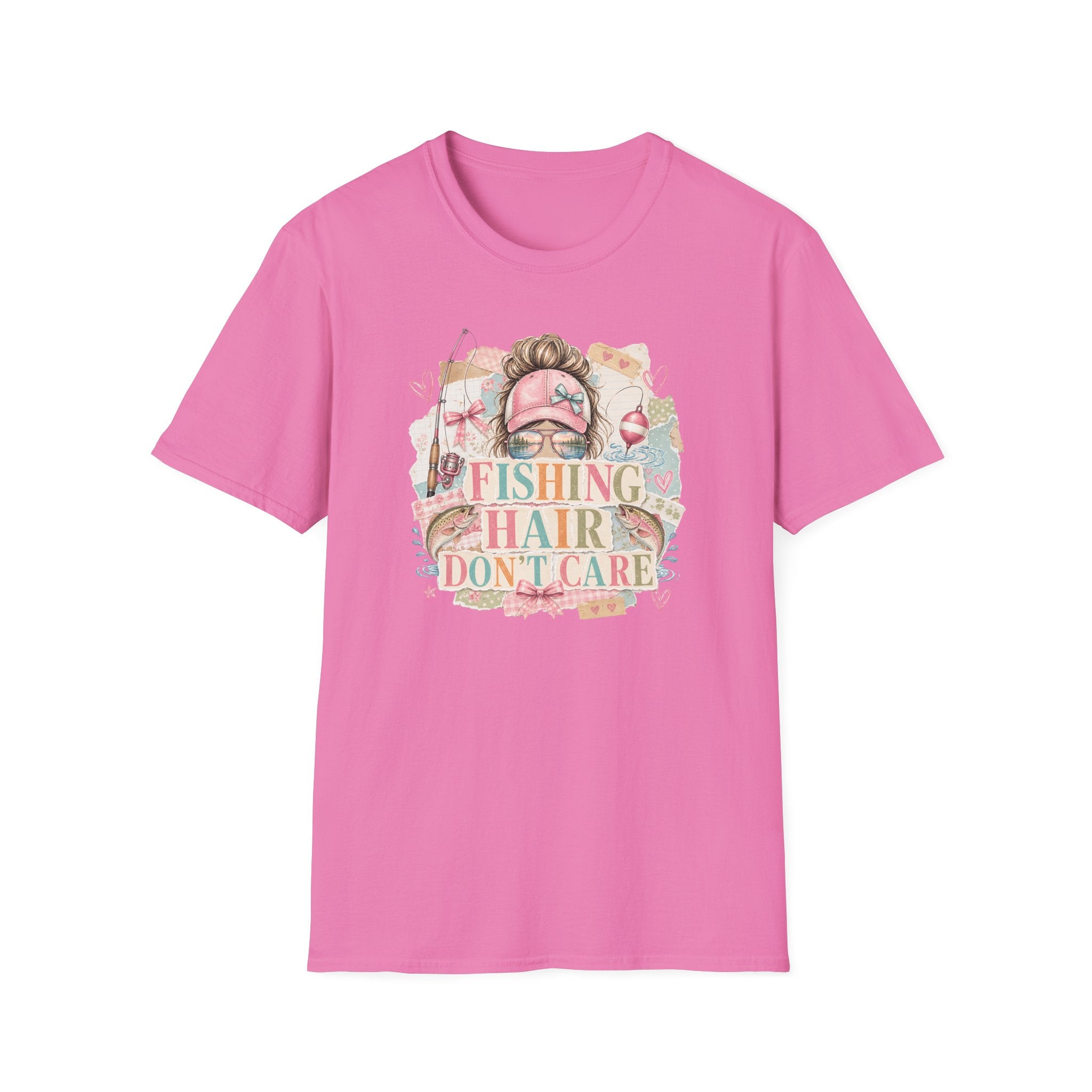 Fishing Hair Don't Care Scrapbook T-Shirt