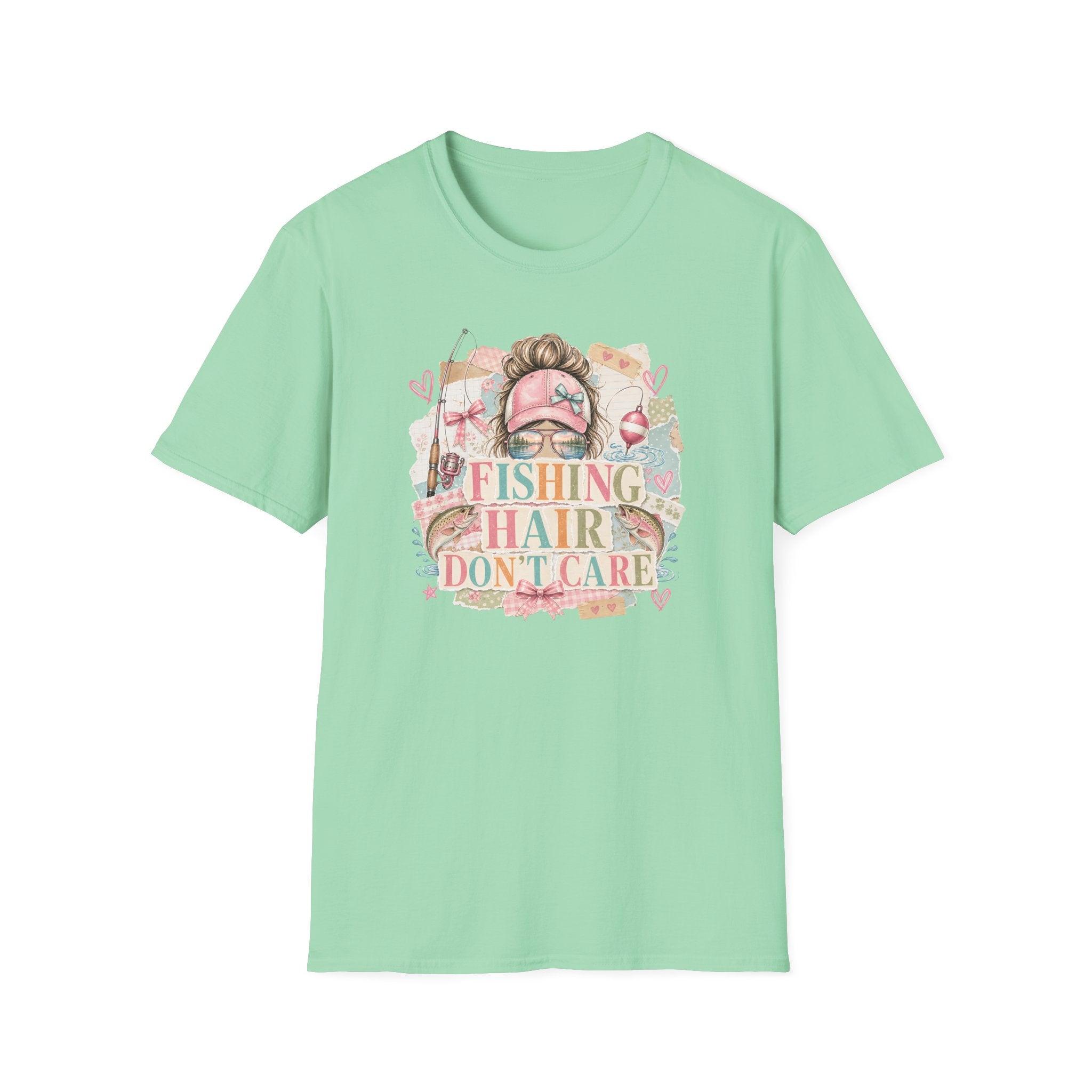 Fishing Hair Don't Care Scrapbook T-Shirt