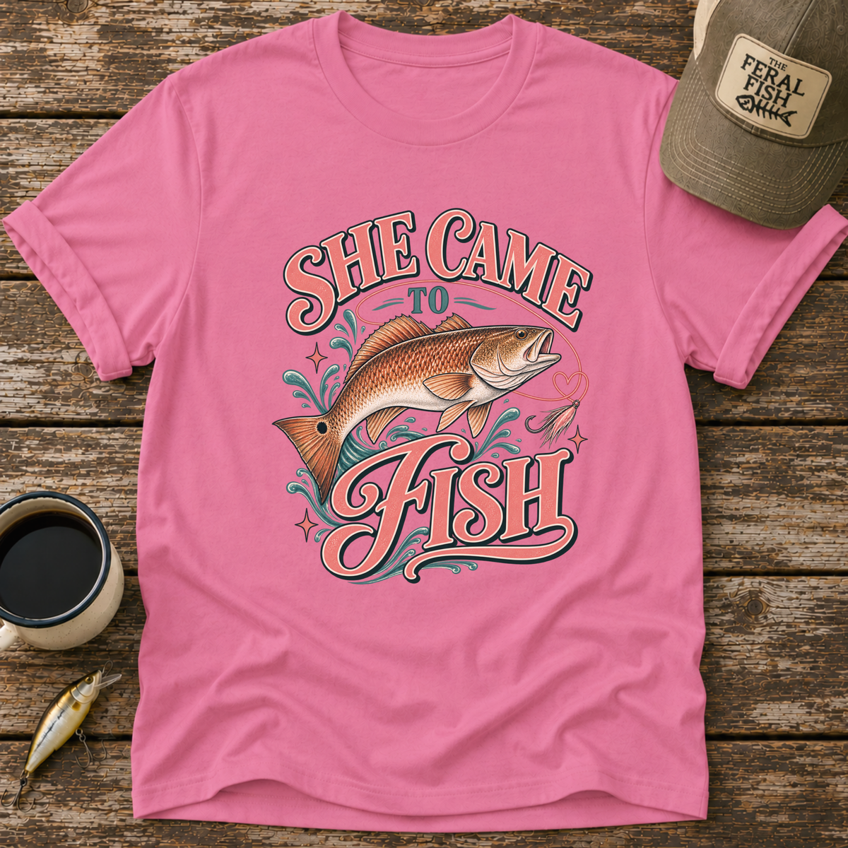 She Came To Fish Redfish T-Shirt