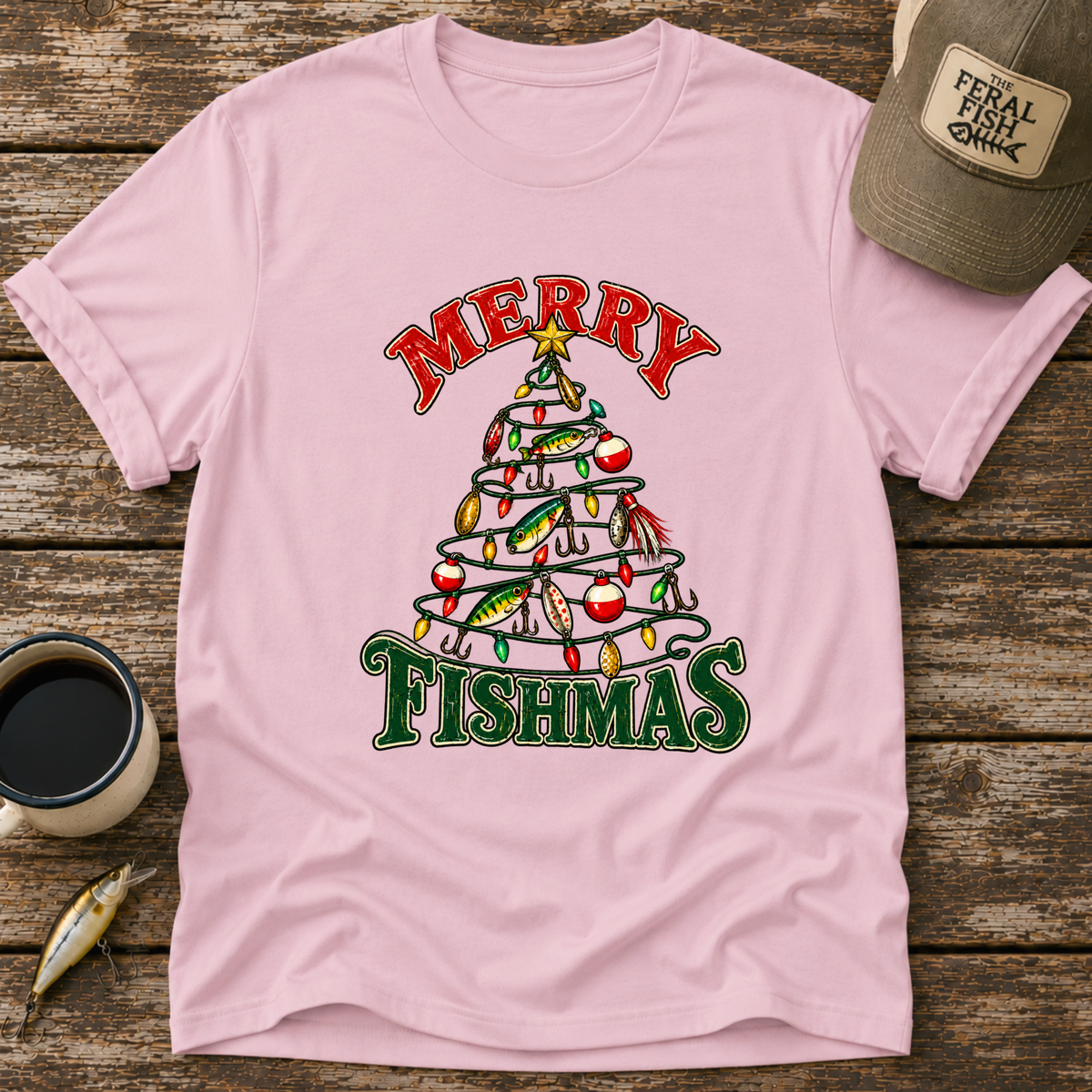 Merry Fishmas Lure Tree T-Shirt