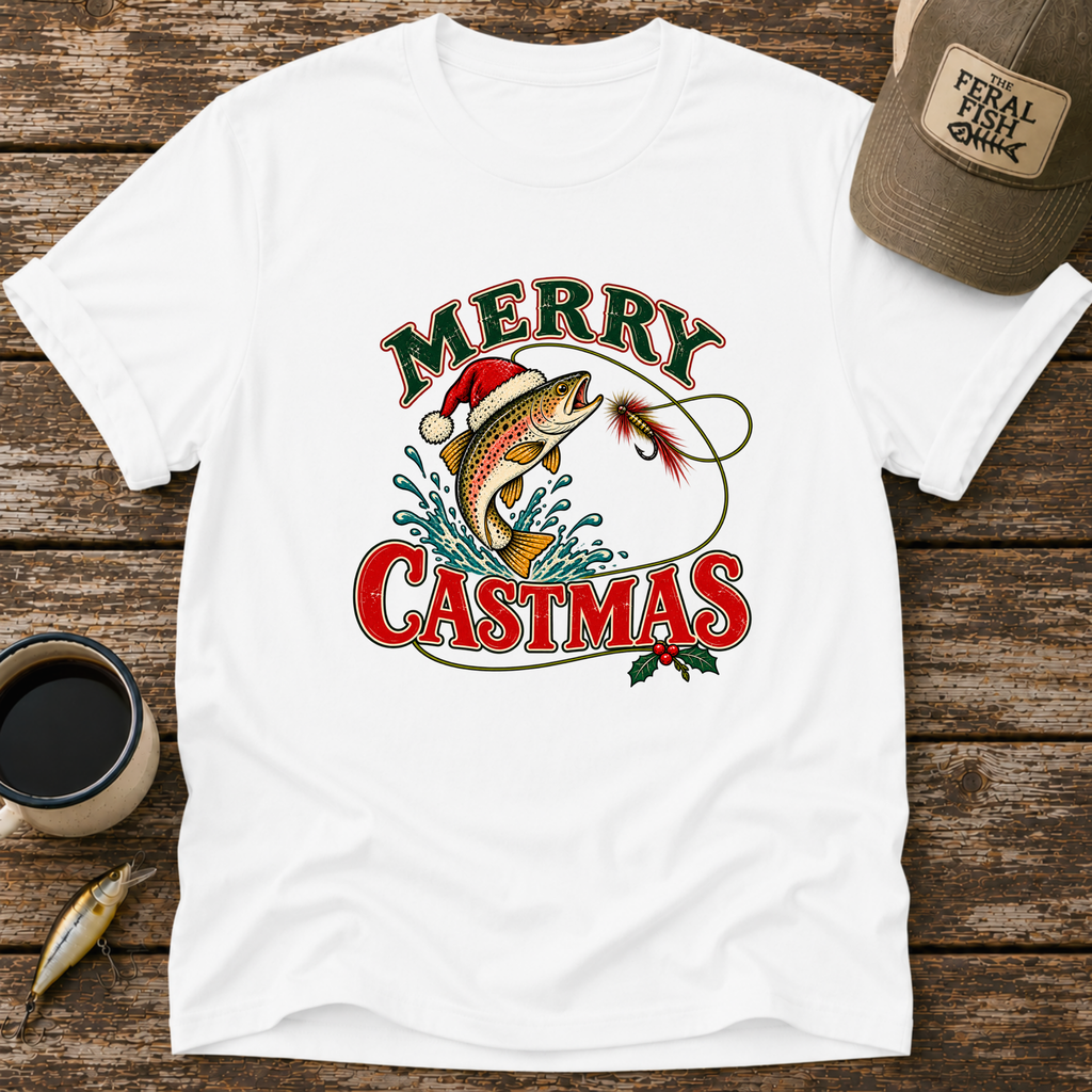 Merry Castmas Fly Fishing T-Shirt