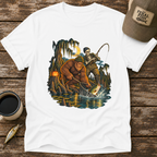 Bigfoot & Skeleton Fishing T-Shirt