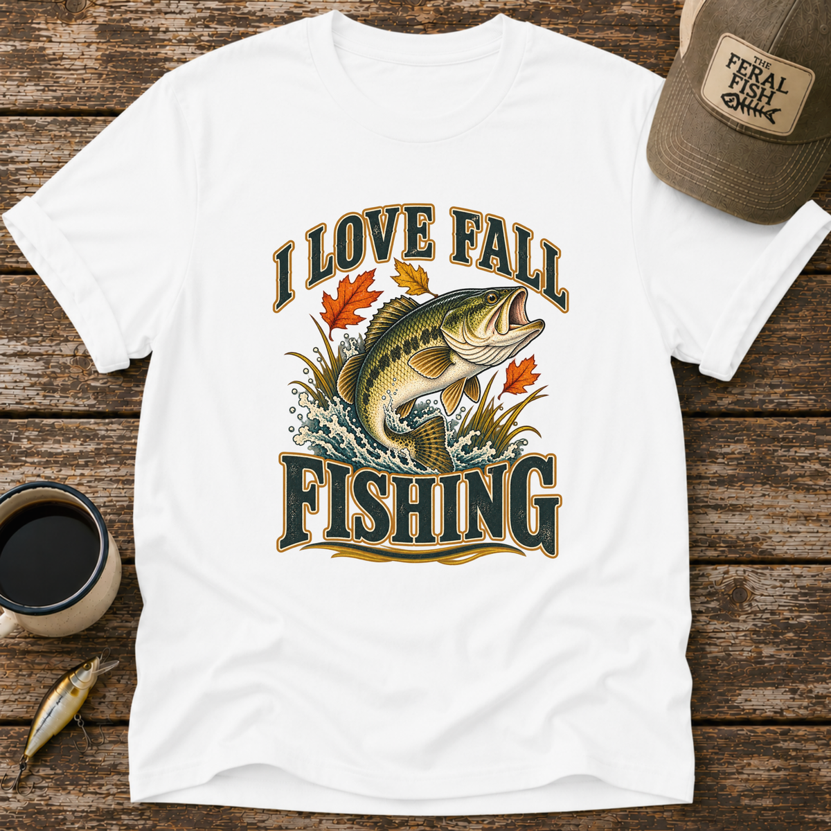 I Love Fall Fishing Bass T-Shirt