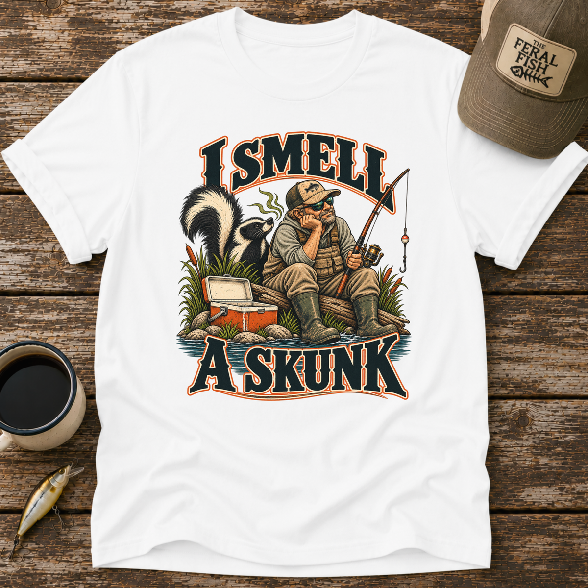 I Smell A Skunk Fishing T-Shirt