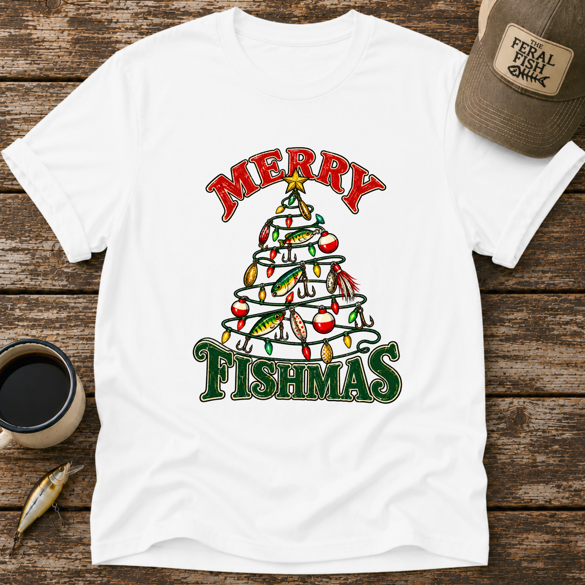 Merry Fishmas Lure Tree T-Shirt