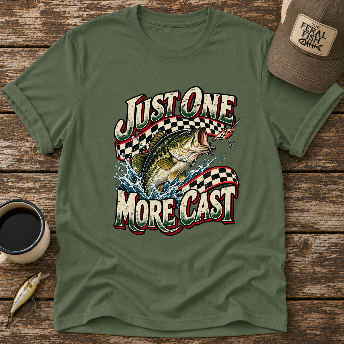 Just One More Cast Checkered T-Shirt