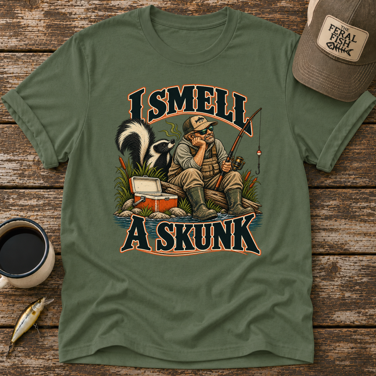 I Smell A Skunk Fishing T-Shirt