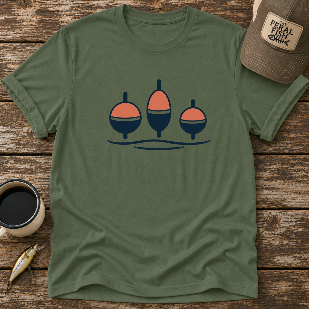 Retro Bobbers Fishing T-Shirt
