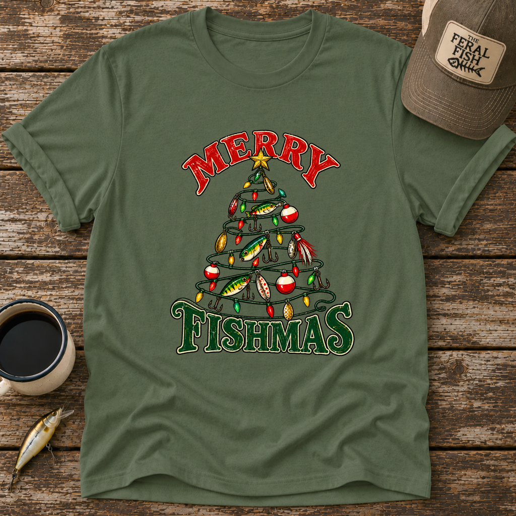 Merry Fishmas Lure Tree T-Shirt