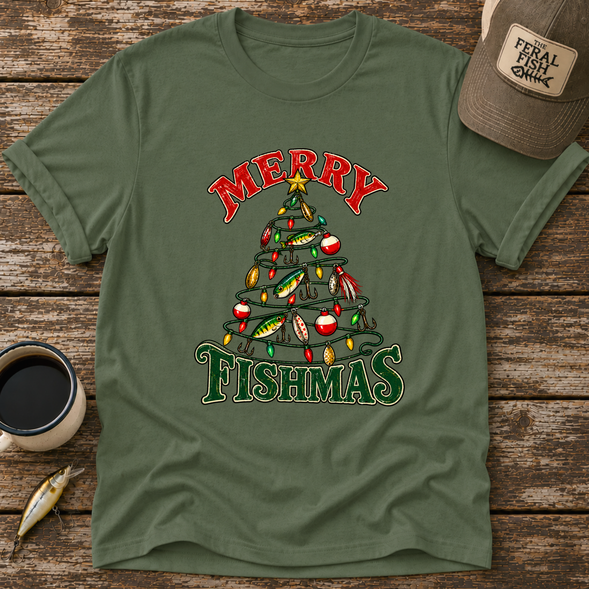 Merry Fishmas Lure Tree T-Shirt