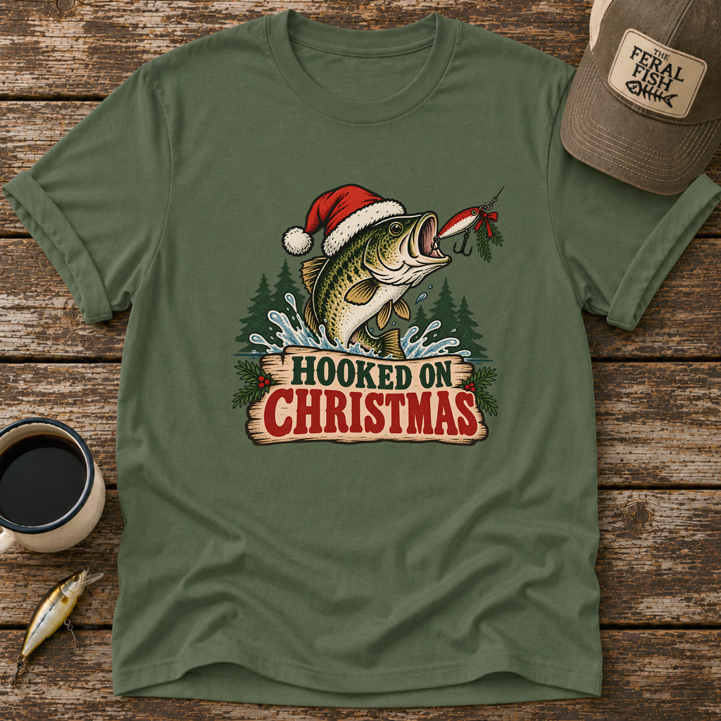 Hooked On Christmas Bass T-Shirt