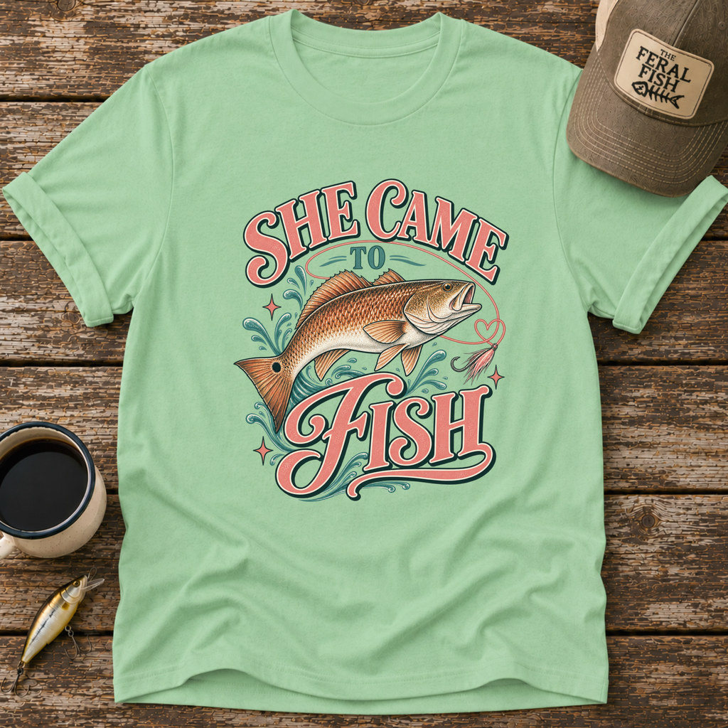 She Came To Fish Redfish T-Shirt