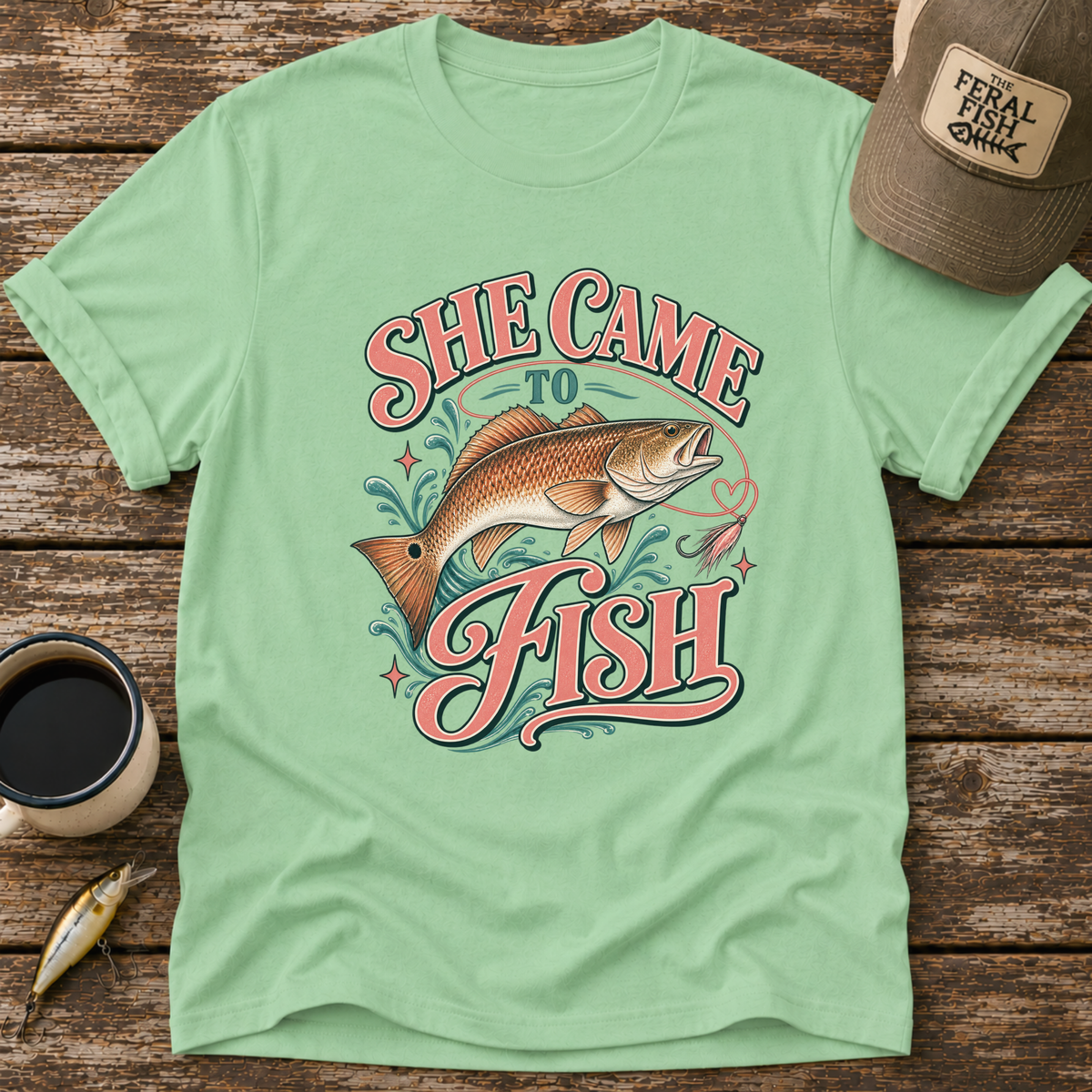 She Came To Fish Redfish T-Shirt