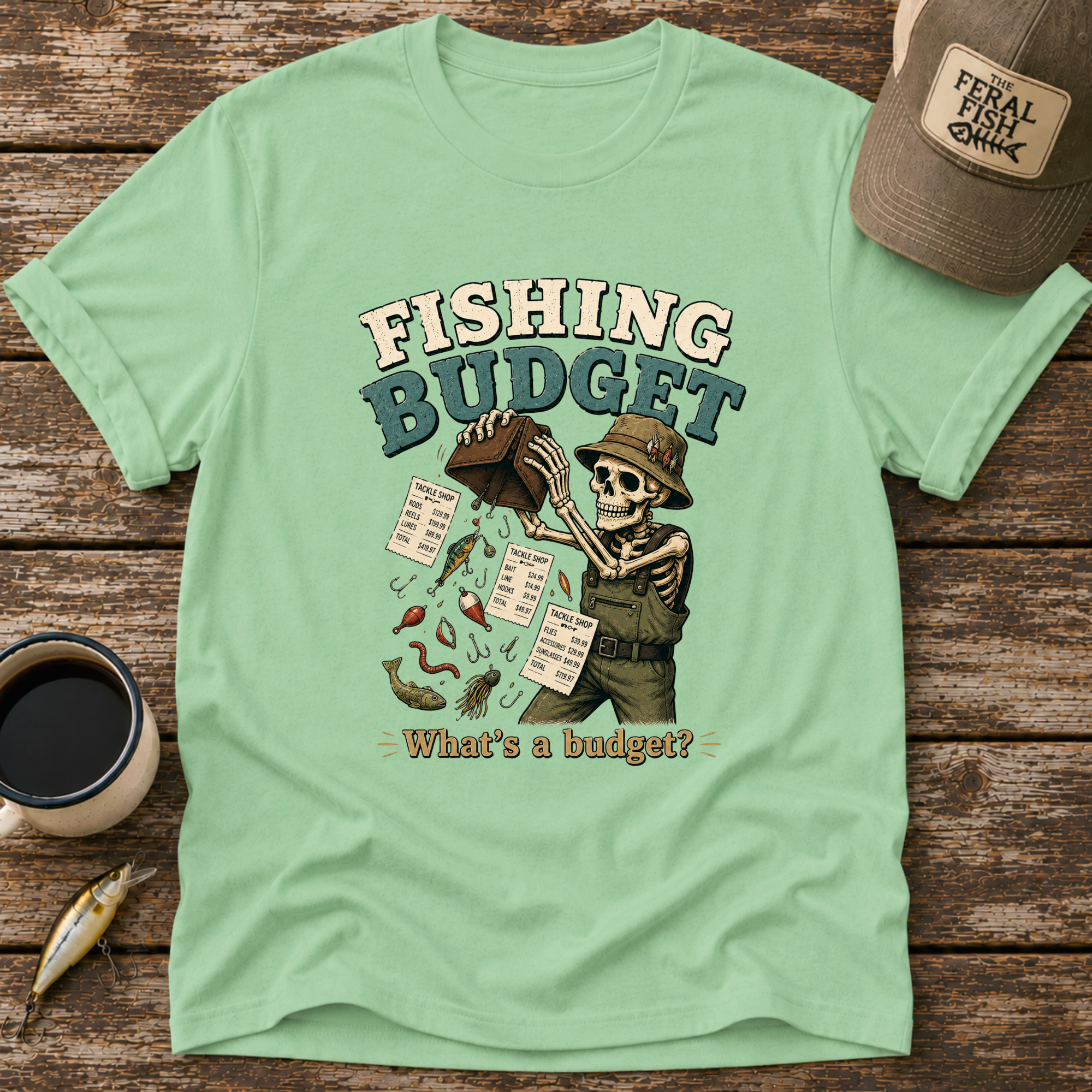 Fishing Budget Skeleton T-Shirt