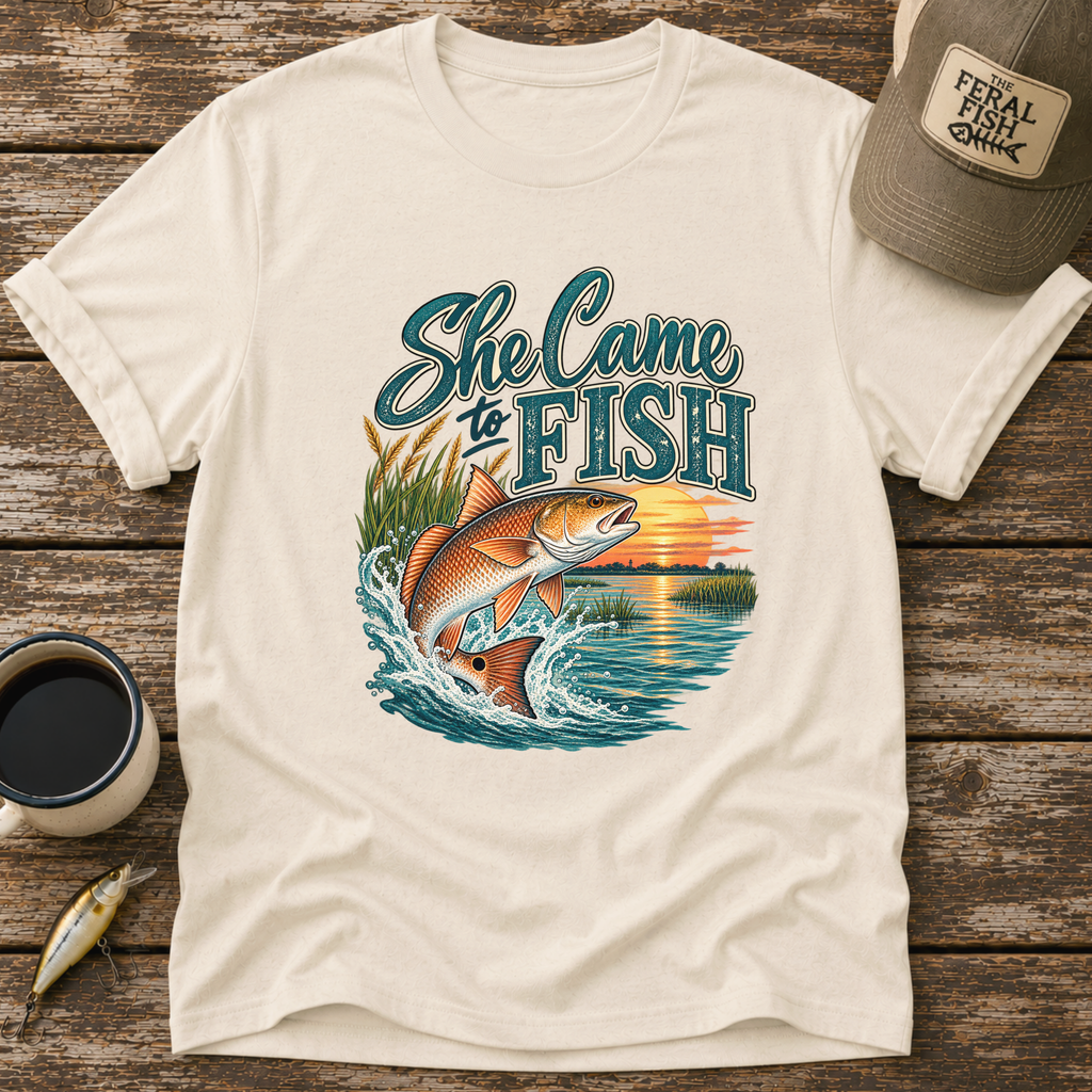 She Came To Fish Redfish T-Shirt