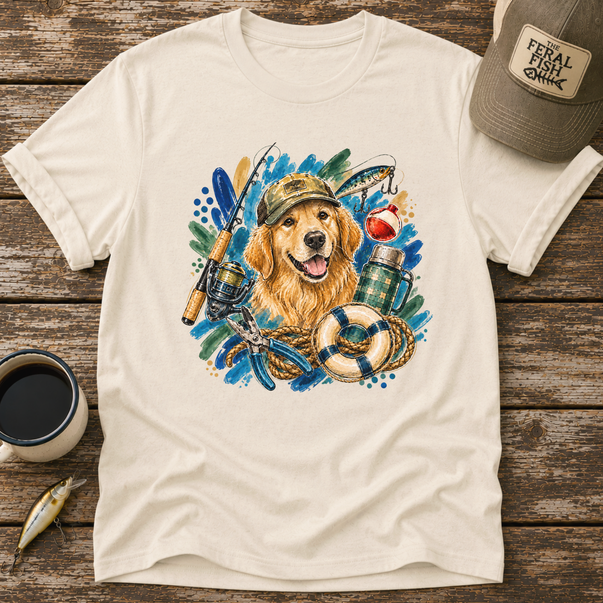 Fishing Retriever Collage T-Shirt