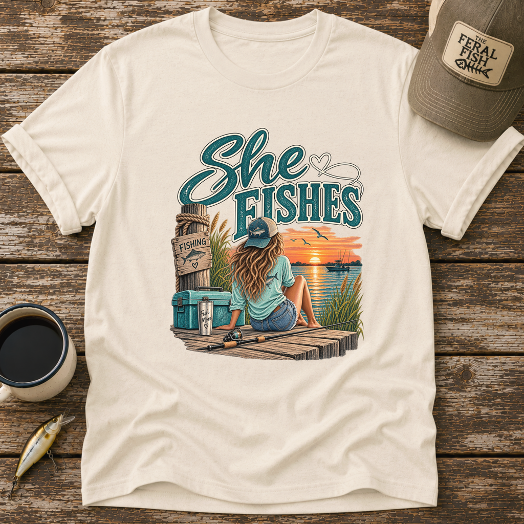She Fishes T-Shirt