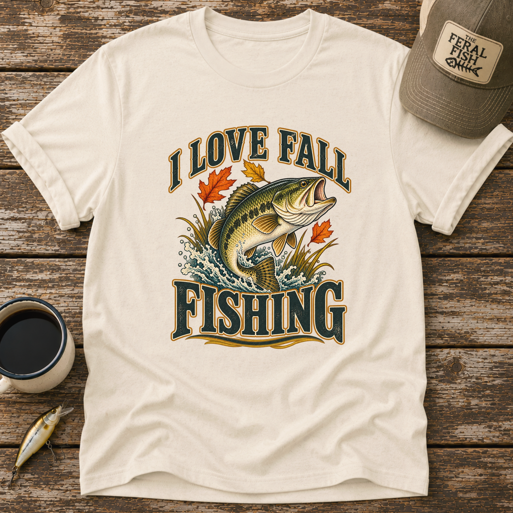 I Love Fall Fishing Bass T-Shirt