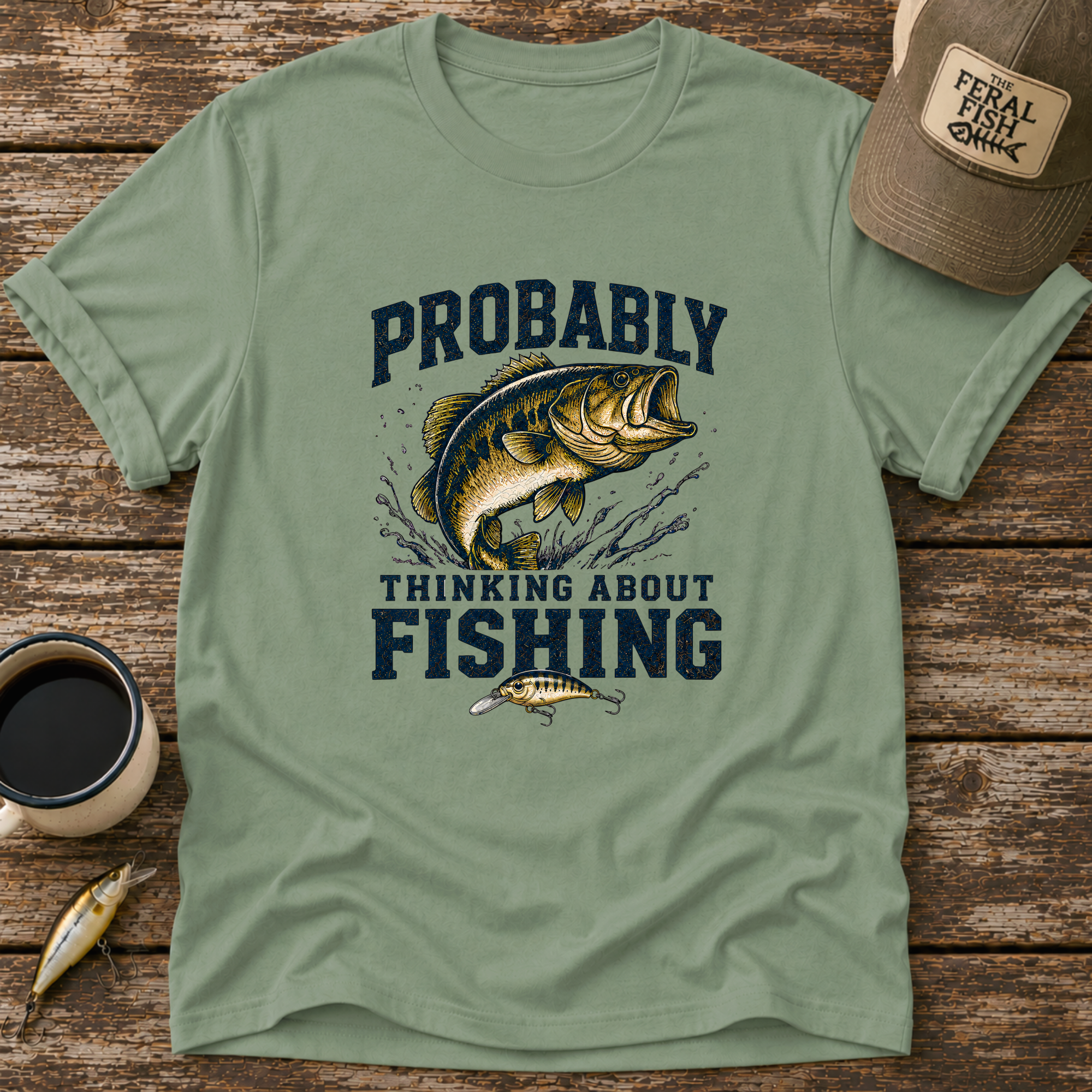 Probably Thinking About Fishing T-Shirt