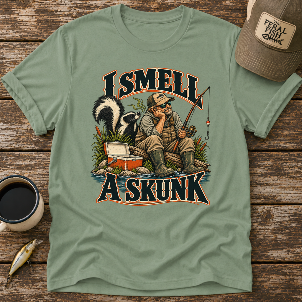 I Smell A Skunk Fishing T-Shirt