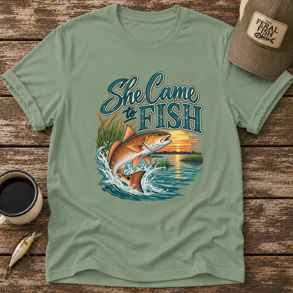 She Came To Fish Redfish T-Shirt
