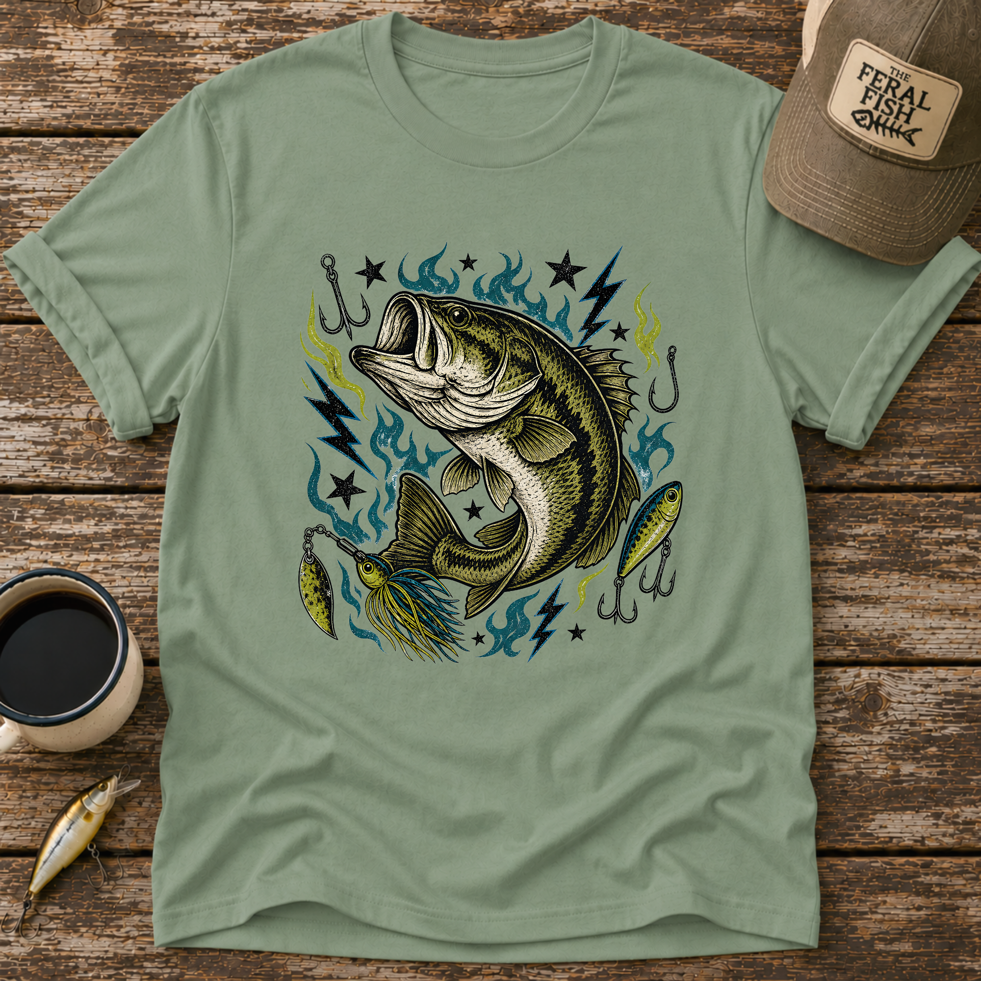 Bass And Blue Flames T-Shirt
