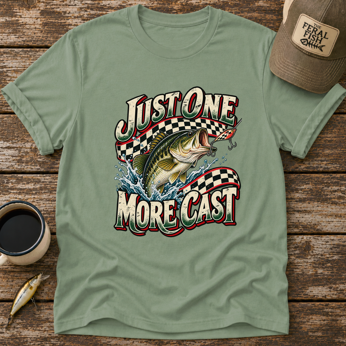 Just One More Cast Checkered T-Shirt