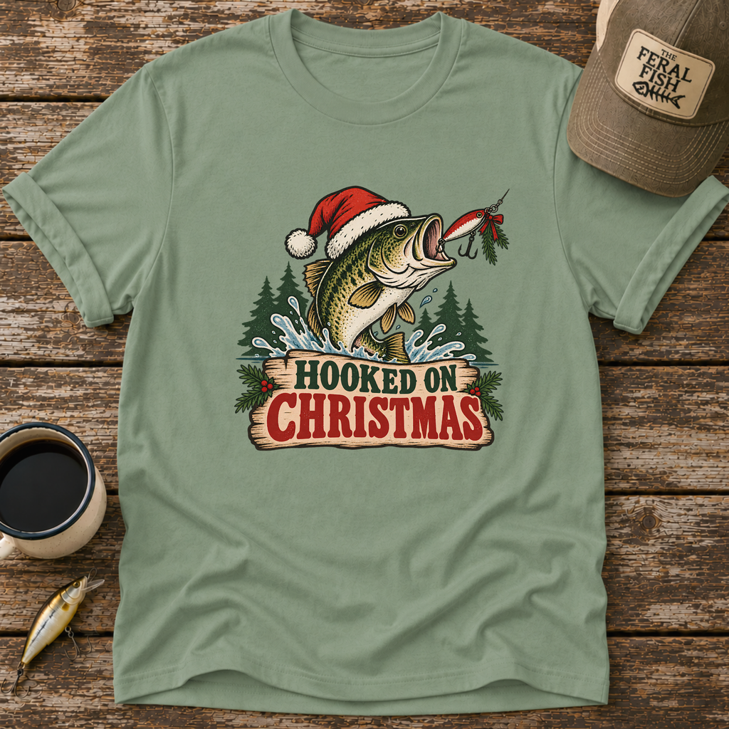 Hooked On Christmas Bass T-Shirt