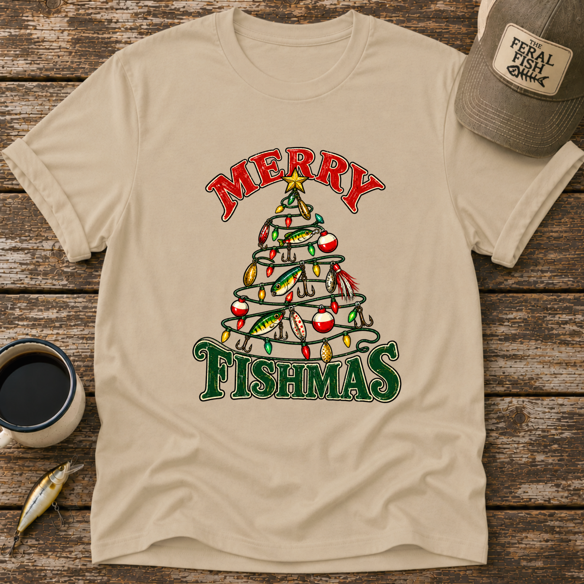 Merry Fishmas Lure Tree T-Shirt