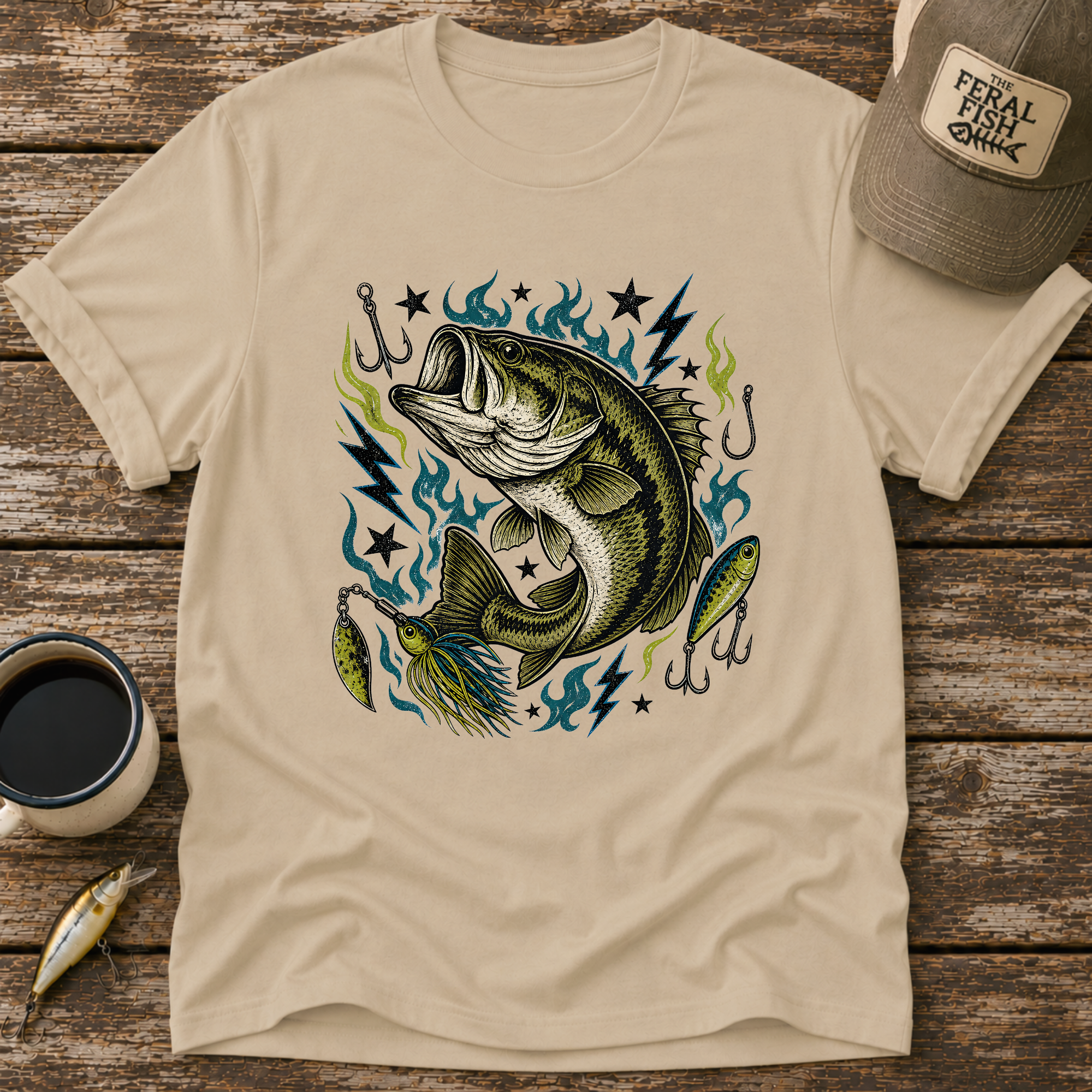 Bass And Blue Flames T-Shirt