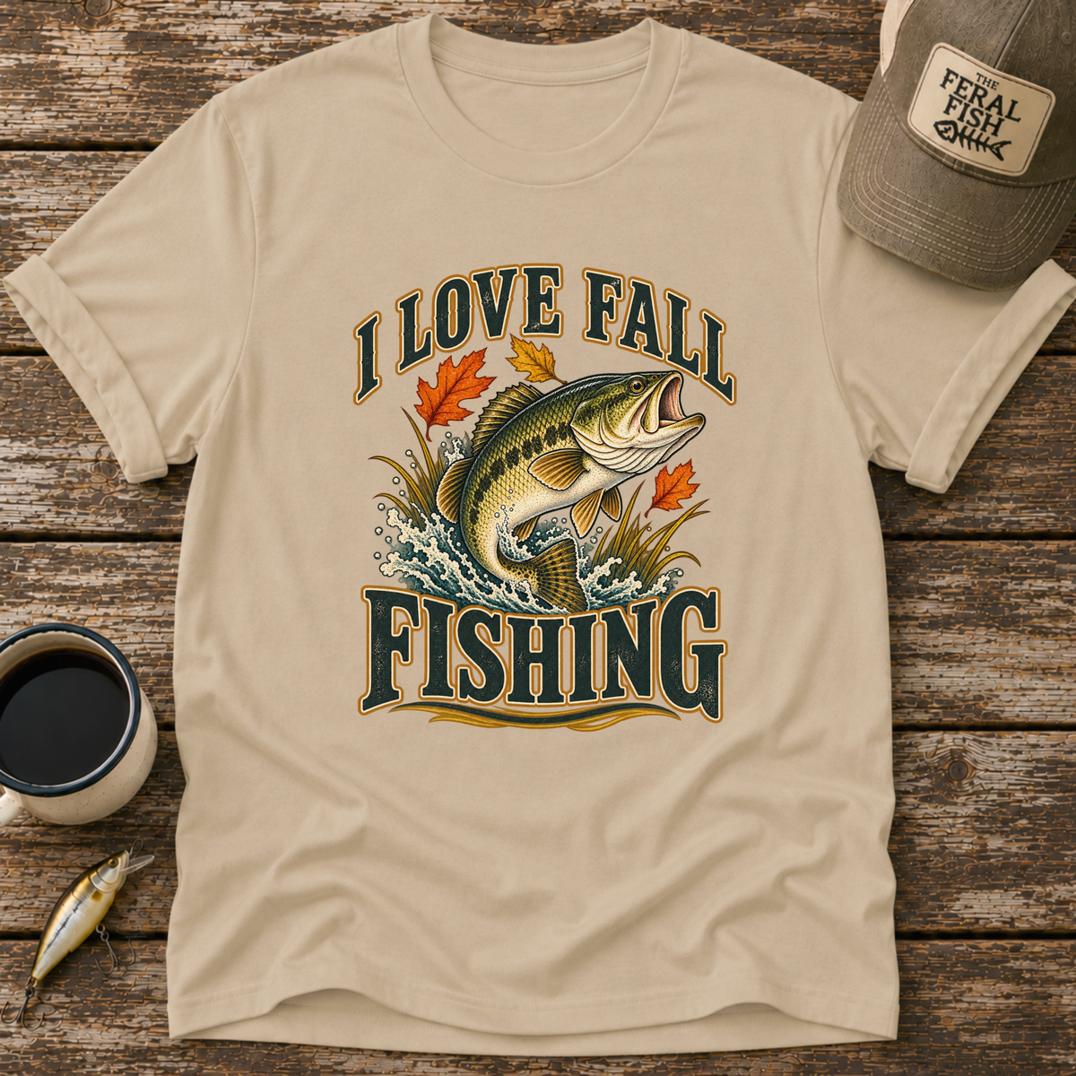 I Love Fall Fishing Bass T-Shirt