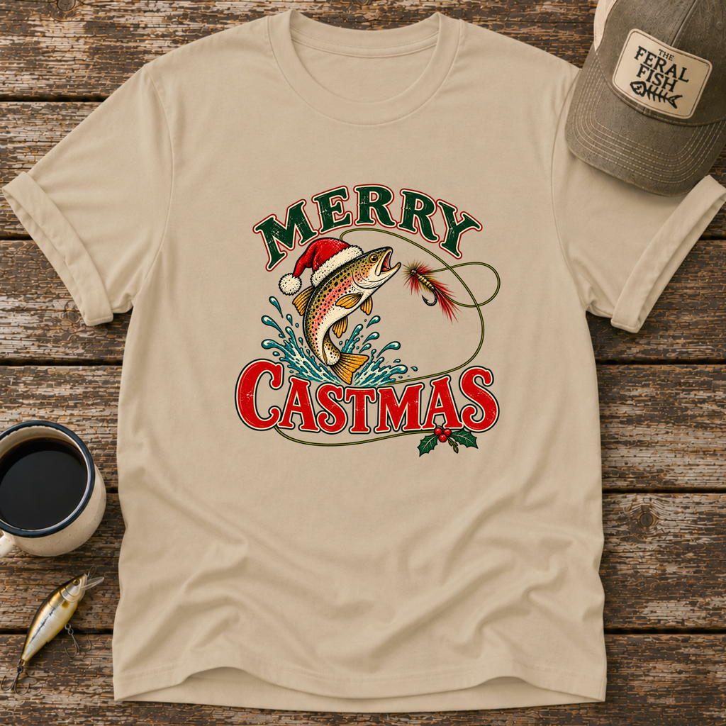 Merry Castmas Fly Fishing T-Shirt