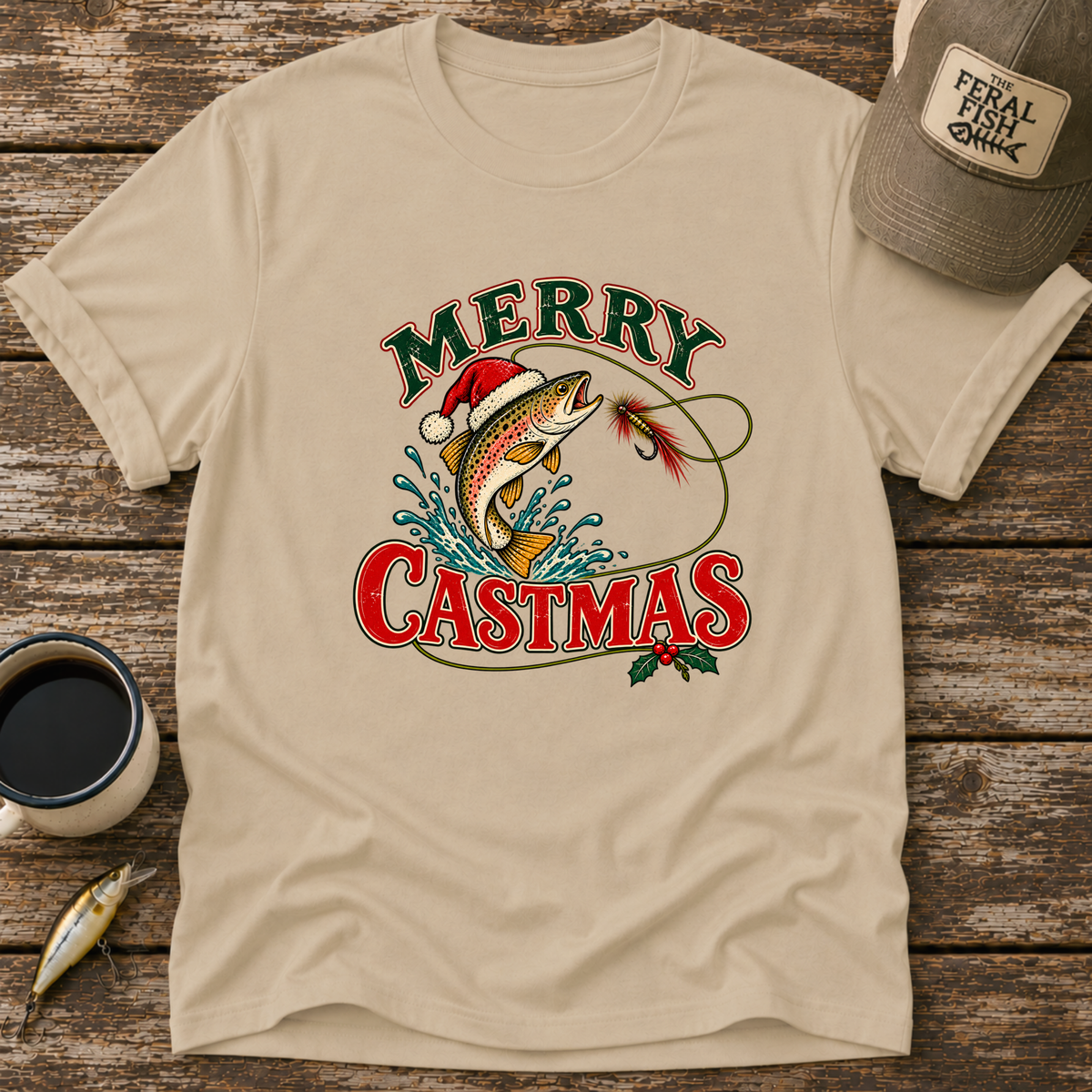 Merry Castmas Fly Fishing T-Shirt