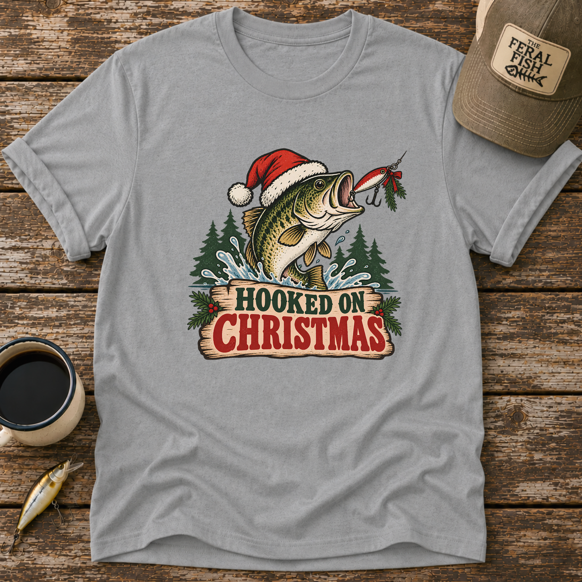 Hooked On Christmas Bass T-Shirt