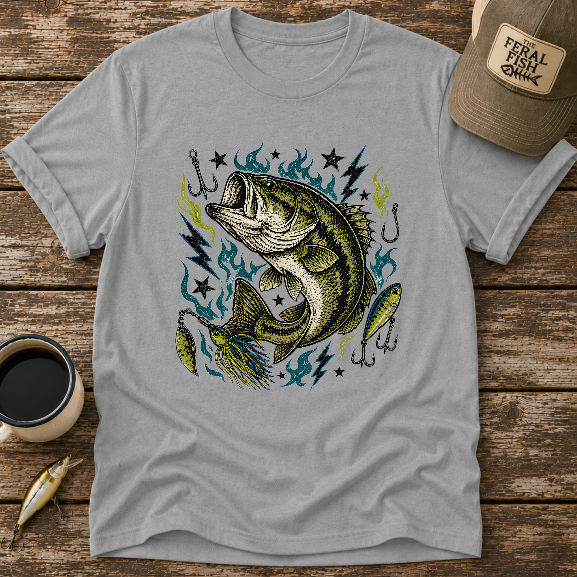 Bass And Blue Flames T-Shirt