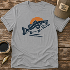 Retro Bass Sunset Fishing T-Shirt