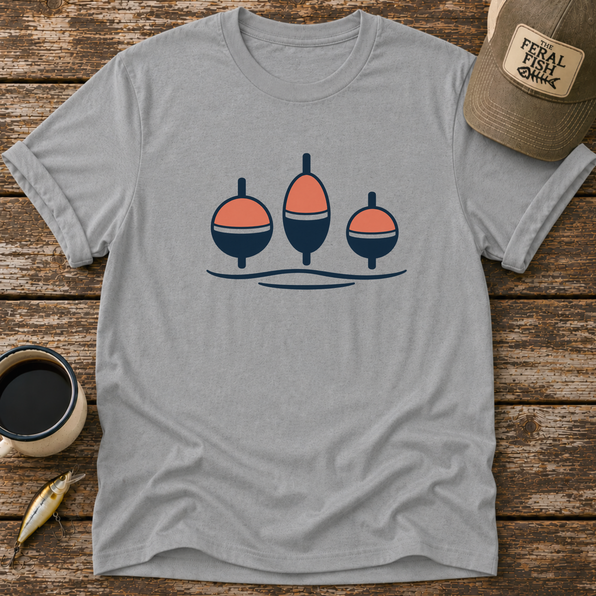 Retro Bobbers Fishing T-Shirt