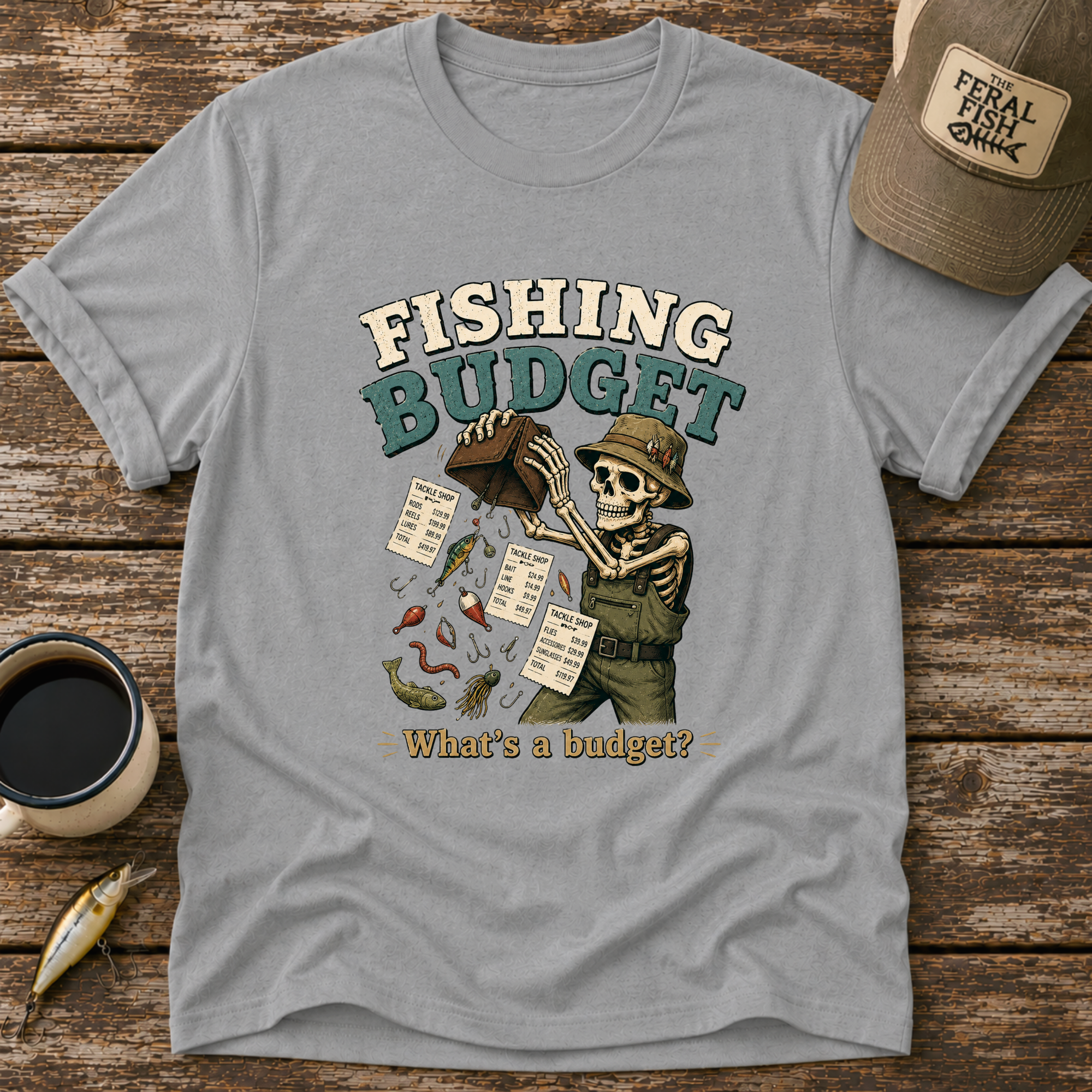 Fishing Budget Skeleton T-Shirt