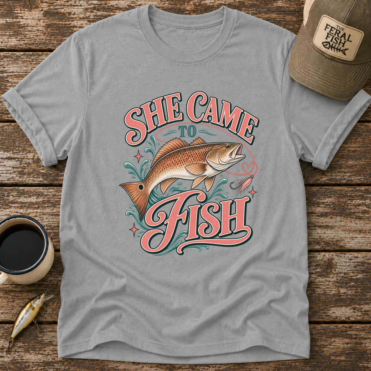 She Came To Fish Redfish T-Shirt