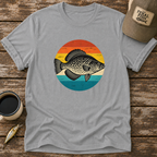 Retro Crappie Sunset Fishing T-Shirt
