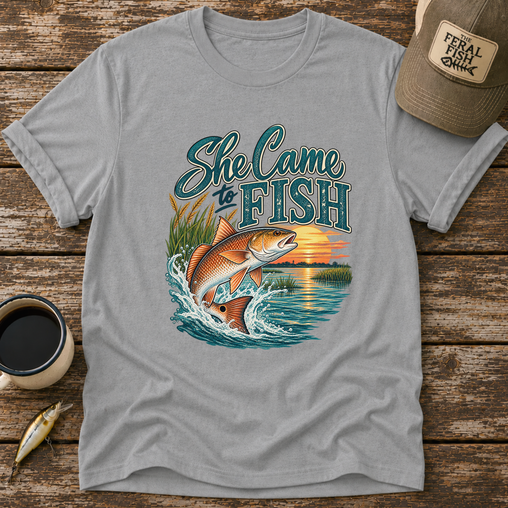 She Came To Fish Redfish T-Shirt