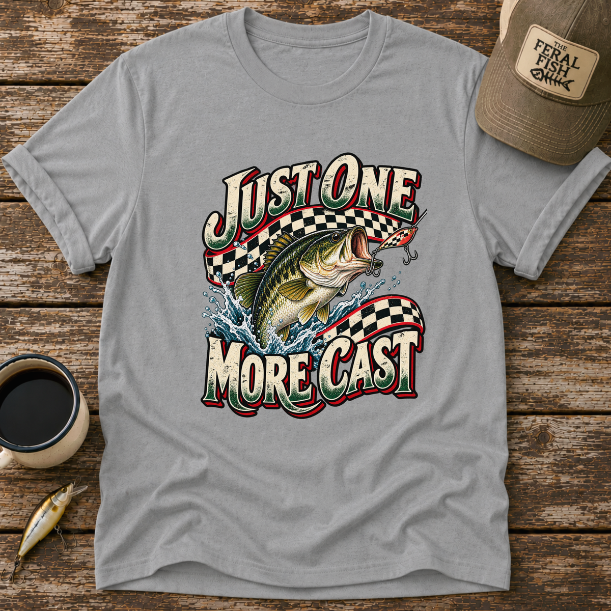 Just One More Cast Checkered T-Shirt
