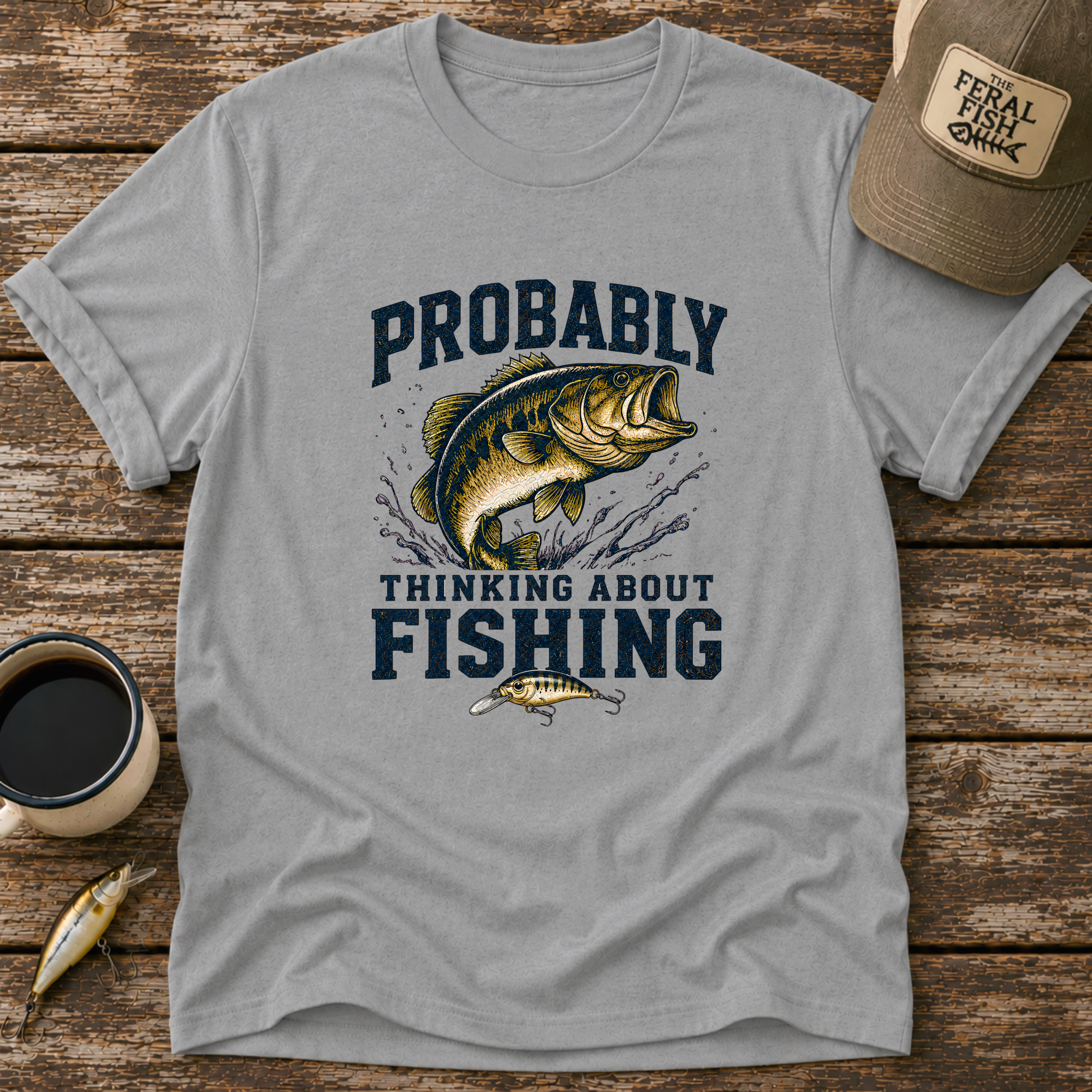 Probably Thinking About Fishing T-Shirt