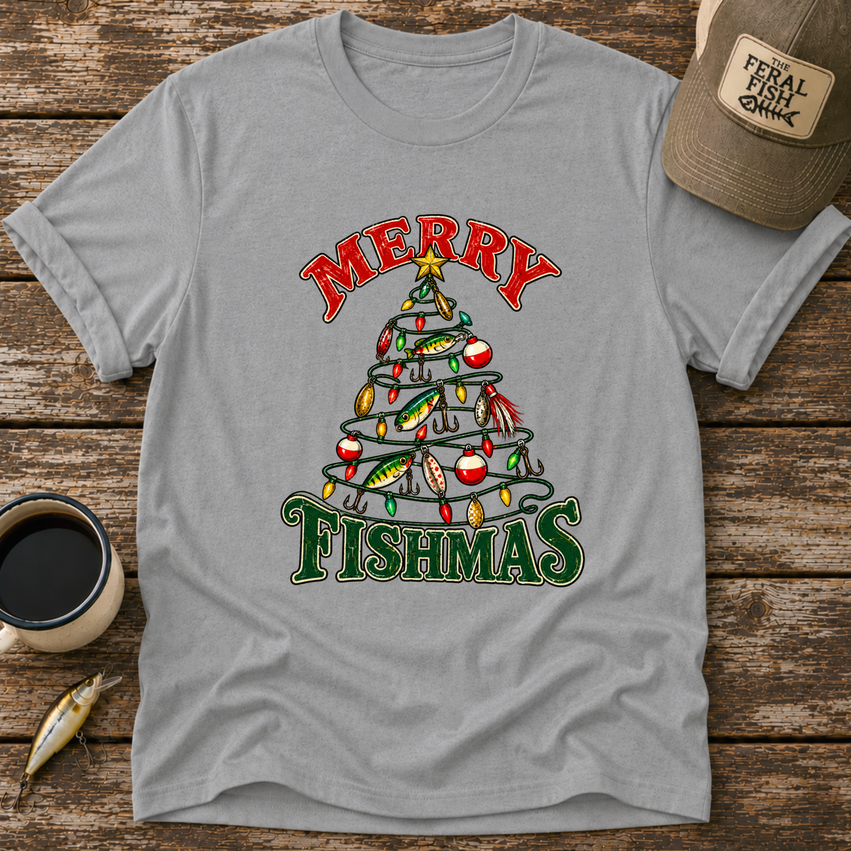 Merry Fishmas Lure Tree T-Shirt